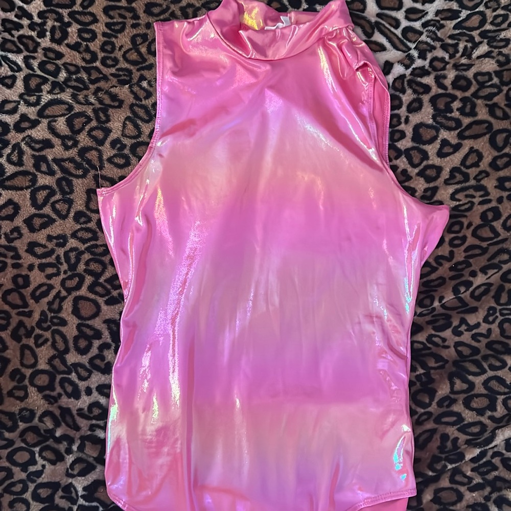 Pink body suit a bit mesh